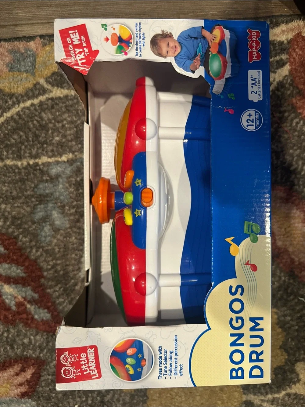 Toddlers' Musical Drum Toy - Red, Green, Yellow